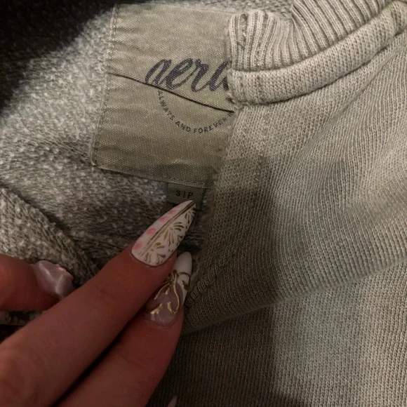 aerie Olive Sage Knit Crewneck Sweater - Picture 3 of 4